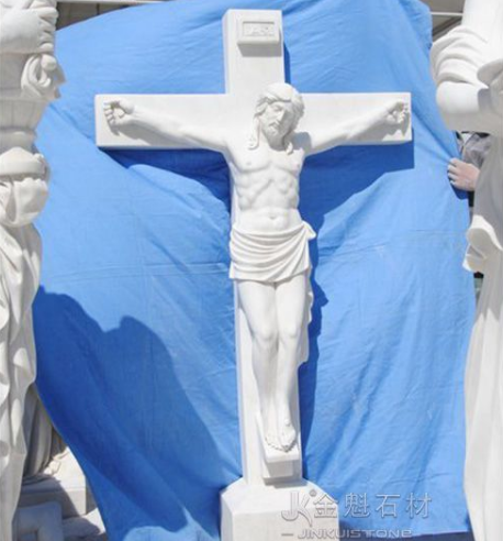 Marble Jesus Statue with Open Hands for Church